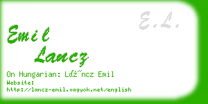 emil lancz business card
